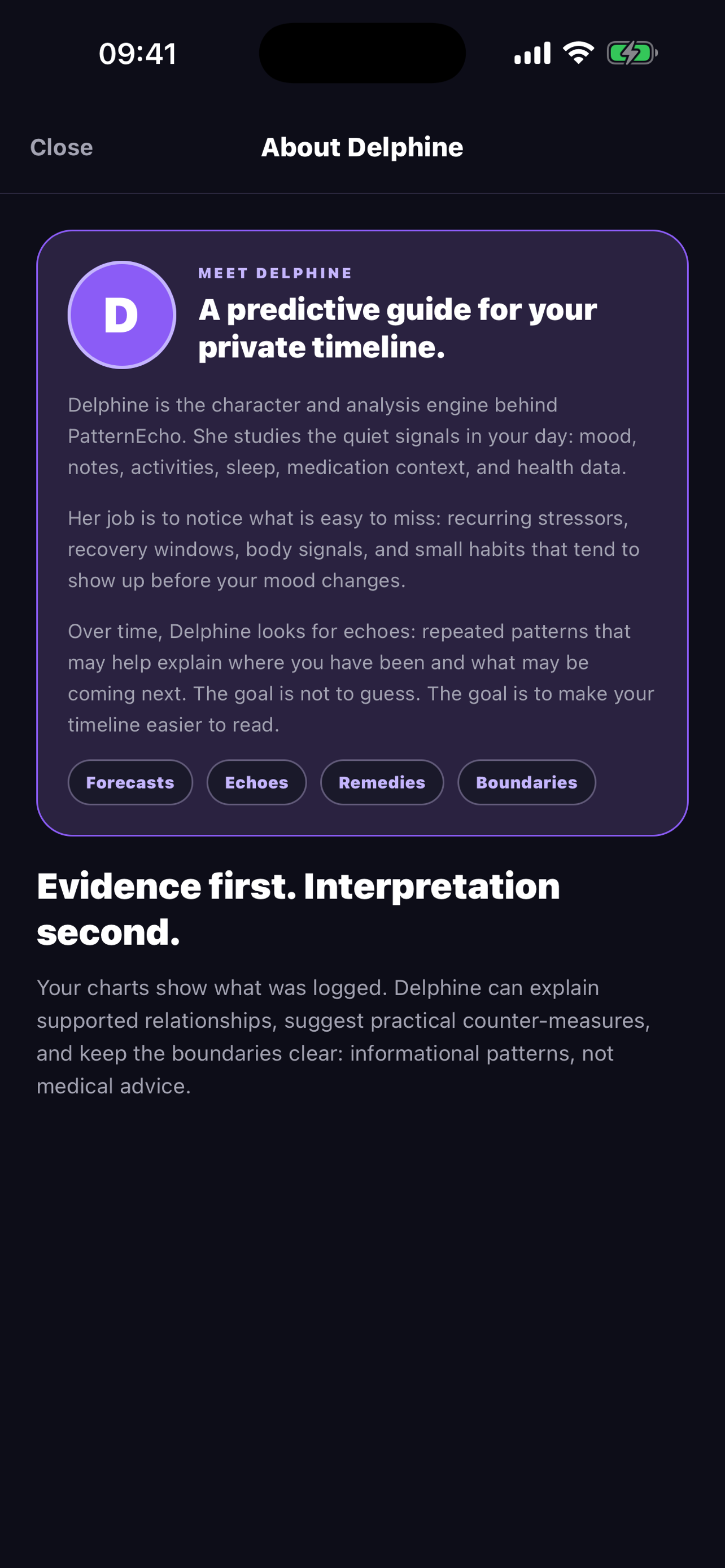 Meet Delphine introduction screen